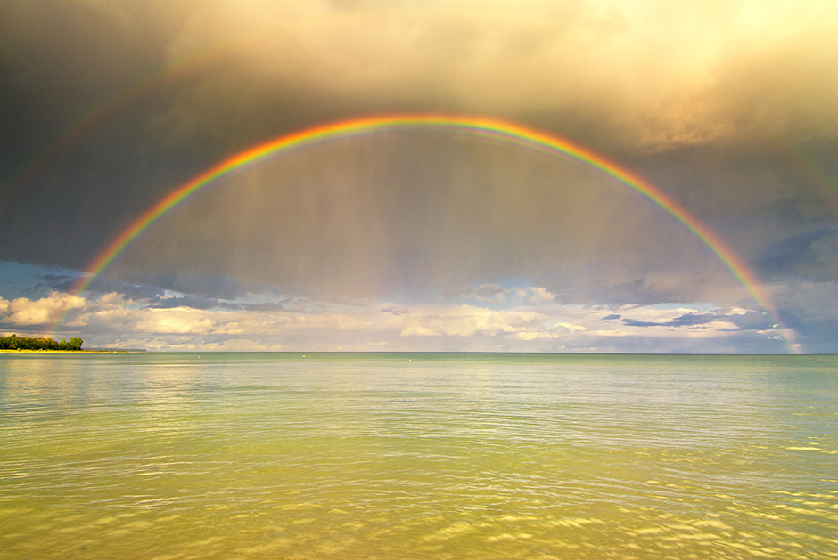 AF-13-5 Double Rainbow on Jacksonport Shoreline LV2008